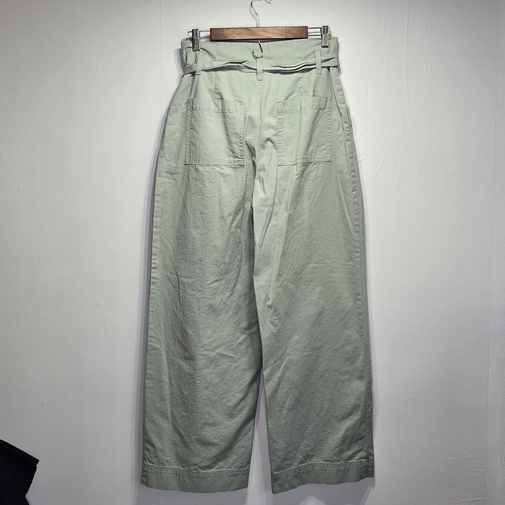 A New Day Women Wide Leg Cargo Pants Sage Green High Rise Size 8 vacation resort - Picture 3 of 10